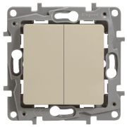 Выключатель 2-кл. СП Etika 10А IP20 250В 10AX безвинтов. зажимы механизм сл. кость IEK 672302