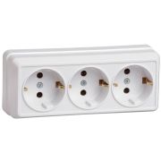 Розетка 3-м ОП Октава РС23-3-ОБ 16А IP20 с заземл. бел. GENERICA ERO31-K01-16-DC