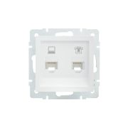 Розетка компьютерная + телефонная 1-м СП Vesna механизм бел. LEZARD 742-0288-143