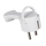 Вилка угловая плоская «СТЕЛС» 16А 250В с заземл. бел. PROxima EKF AVYF16-10-r